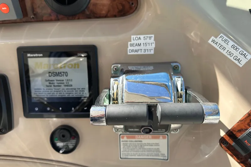 Slide: The Image of Control panel of a 2001 Sea Ray 540 Sundancer with Maretron DSM570 display. - 40