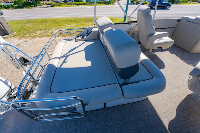 Slide: The Image of 2021 Silver Wave 2410 SW5 JS boat interior with plush seating and sleek design. - 23