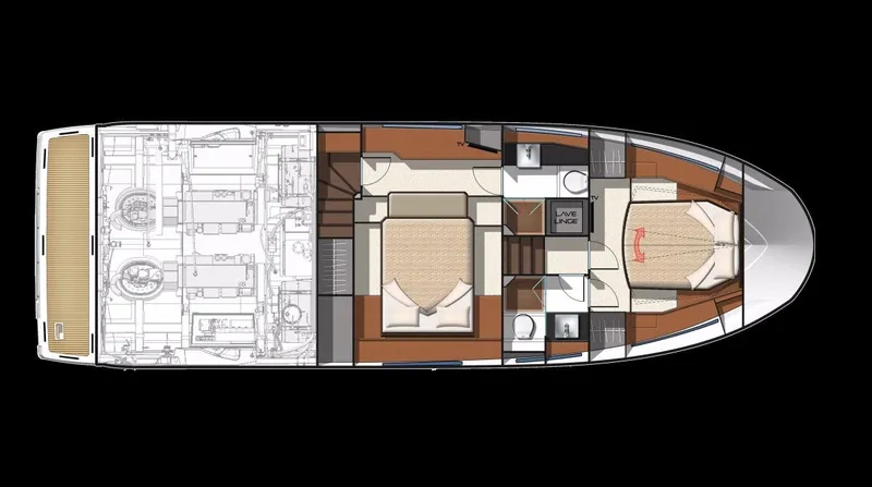 Slide: The Image of Top view layout of 2016 Prestige 450 S yacht interior. - 25