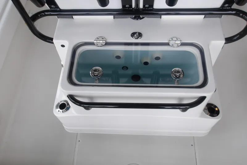 Slide: The Image of Livewell compartment on 2026 Ranger 2510 Bay boat, featuring sleek design and functionality. - 12