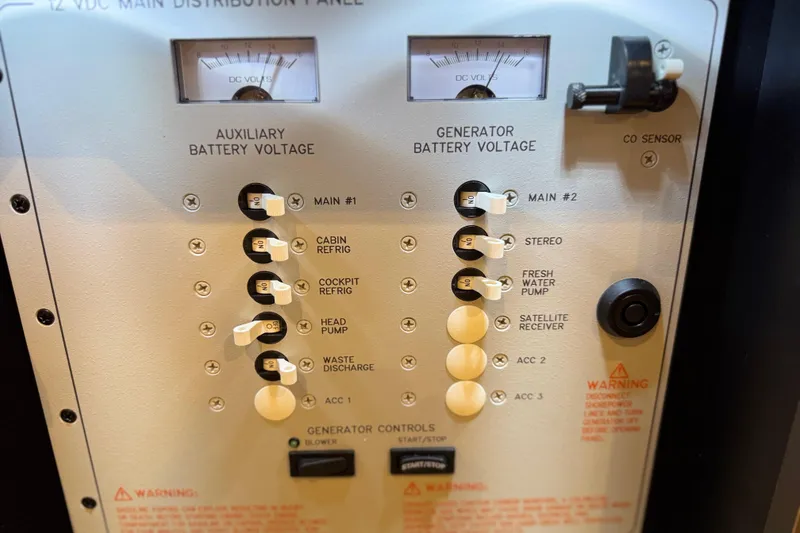 Slide: The Image of 2023 Formula 400 Super Sport Crossover control panel with battery voltage indicators. - 58
