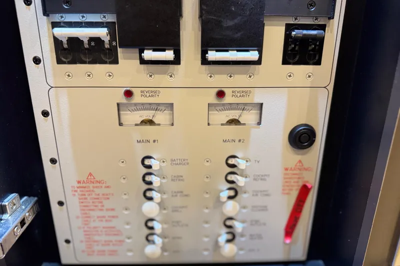 Slide: The Image of Electrical control panel of 2023 Formula 400 Super Sport Crossover boat. - 59