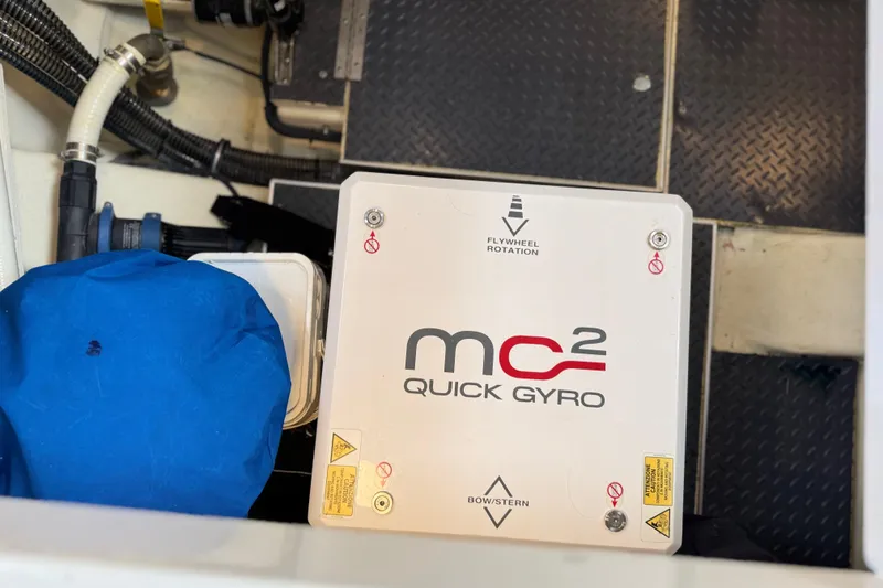 Slide: The Image of 2023 Formula 400 Super Sport Crossover engine room with MC² Quick Gyro stabilizer. - 74