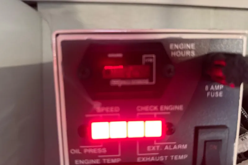 Slide: The Image of Control panel of 2023 Formula 400 Super Sport Crossover with illuminated indicators. - 84