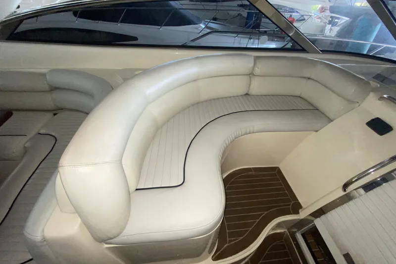 Slide: The Image of Luxurious interior seating of a 1997 Sunseeker Camargue 51 yacht. - 29