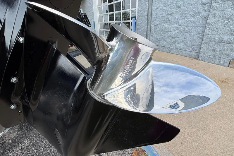 Slide: The Image of Shiny propeller of a 2026 Viaggio Z24U boat, reflecting surroundings. - 29