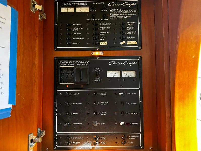 Slide: The Image of Luxurious bathroom in 2006 Chris-Craft 43 Roamer yacht with sink and toilet. - 37