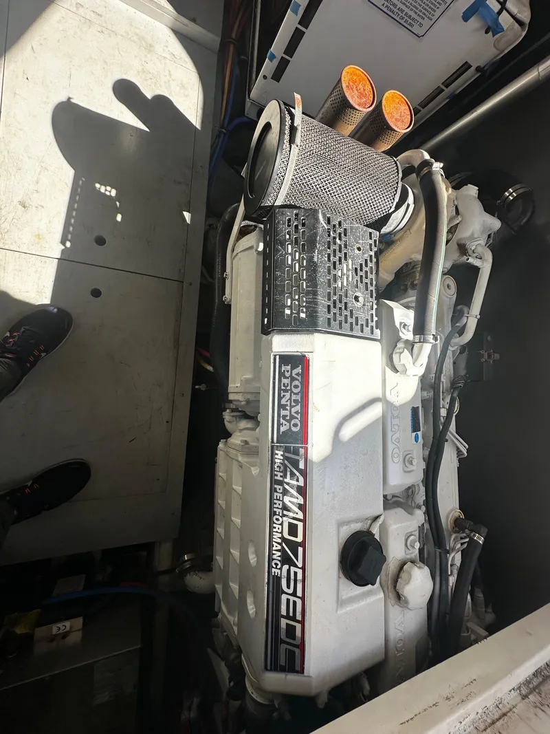 Slide: The Image of Engine compartment of a 2006 Chris-Craft 43 Roamer with Volvo Penta engine. - 14
