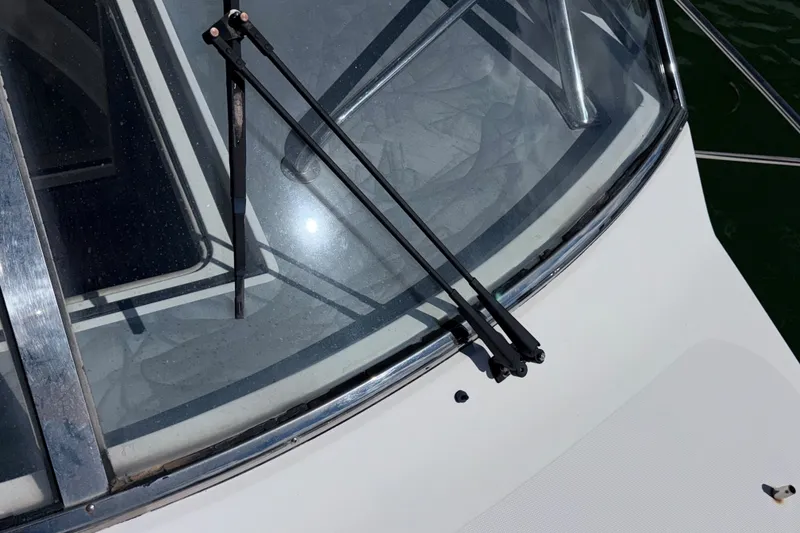 Slide: The Image of Windshield wipers on a 2006 Chris-Craft Roamer 40 boat, close-up view. - 38