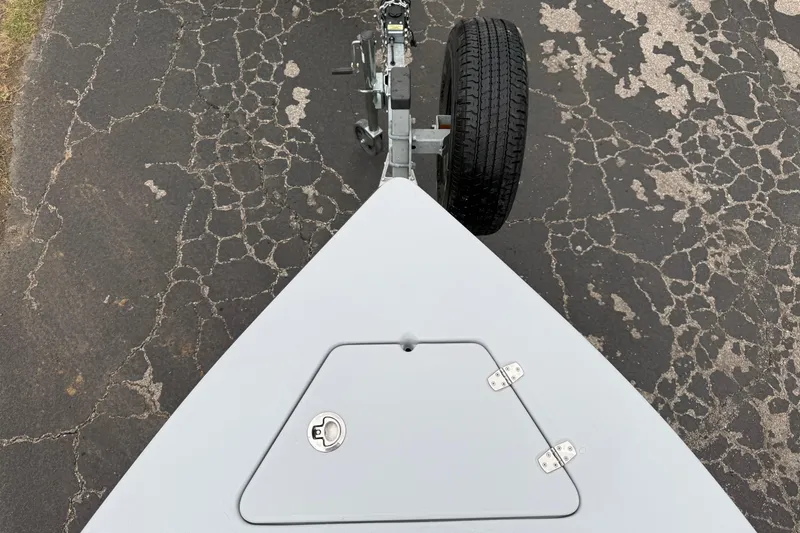 Slide: The Image of 2026 Blazer Bay 2220 Fisherman boat on trailer, top view. - 27