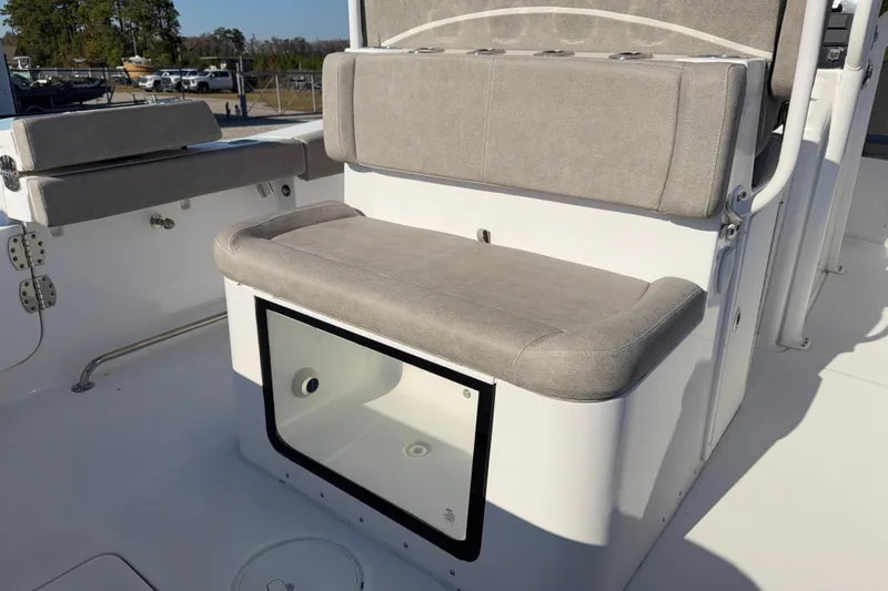 Slide: The Image of 2025 Sea Hunt Gamefish 27 Forward Seating with cushioned bench and storage compartment. - 17