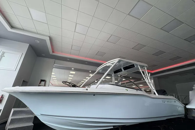 The Image of 2026 Key West 239 DFS boat displayed indoors with modern design. - 1