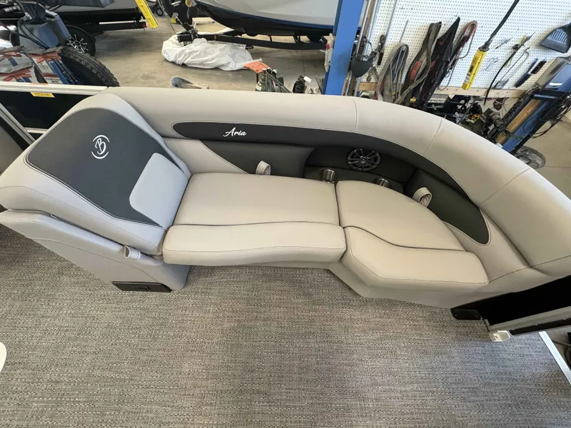 Slide: The Image of 2026 Barletta ARIA 22UC interior with gray upholstery. - 15