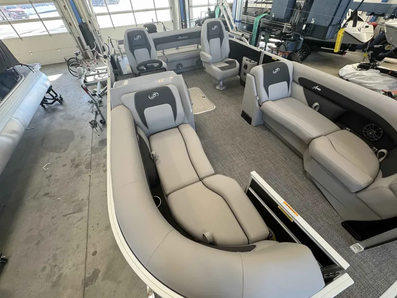 Slide: The Image of Interior of Barletta ARIA 22UC pontoon boat, model year 2026. - 16