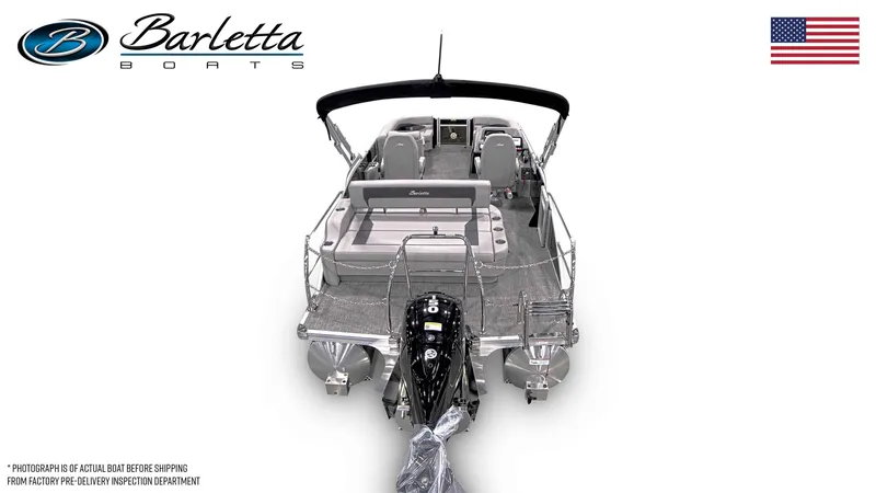 Slide: The Image of 2026 Barletta ARIA 22UC pontoon boat in workshop. - 3