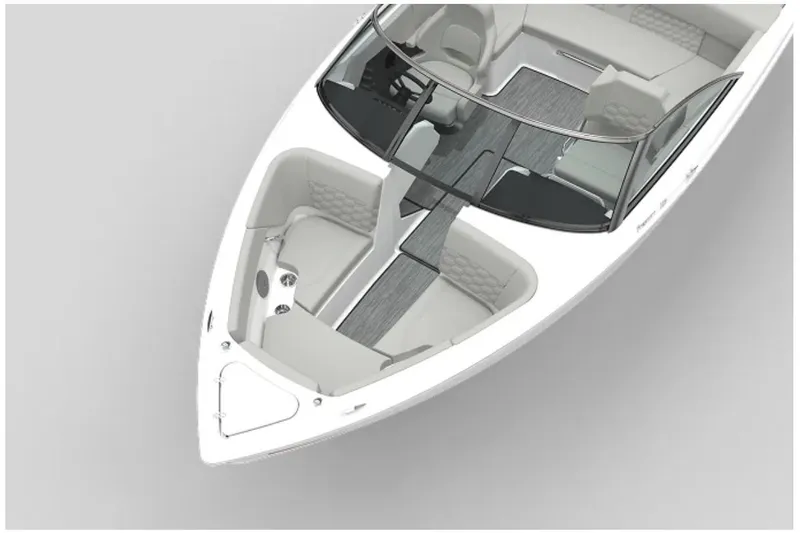 Slide: The Image of 2025 Four Winns H4 Freedom boat interior with modern seating and dashboard design. - 6
