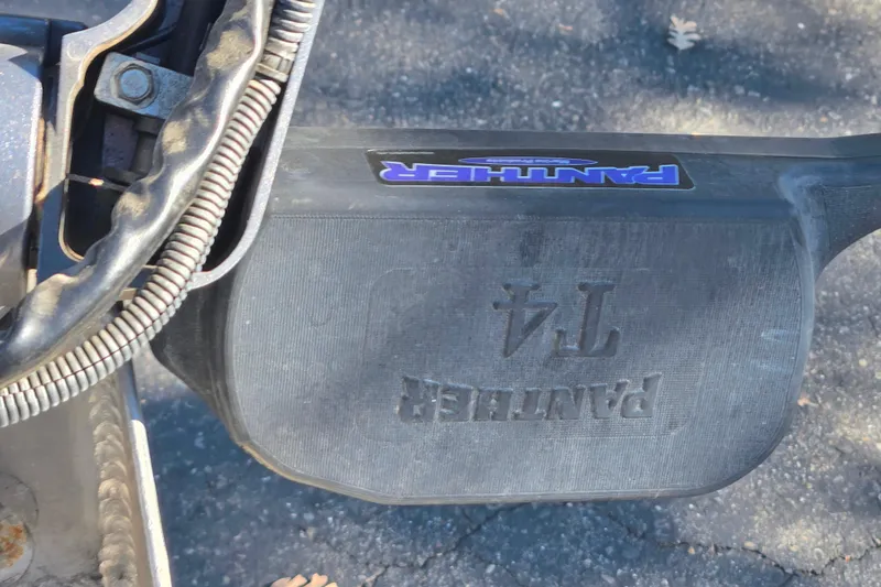 Slide: The Image of Close-up of a Panther T4 outboard motor part on a 2011 Thunderjet Alexis Classic. - 10