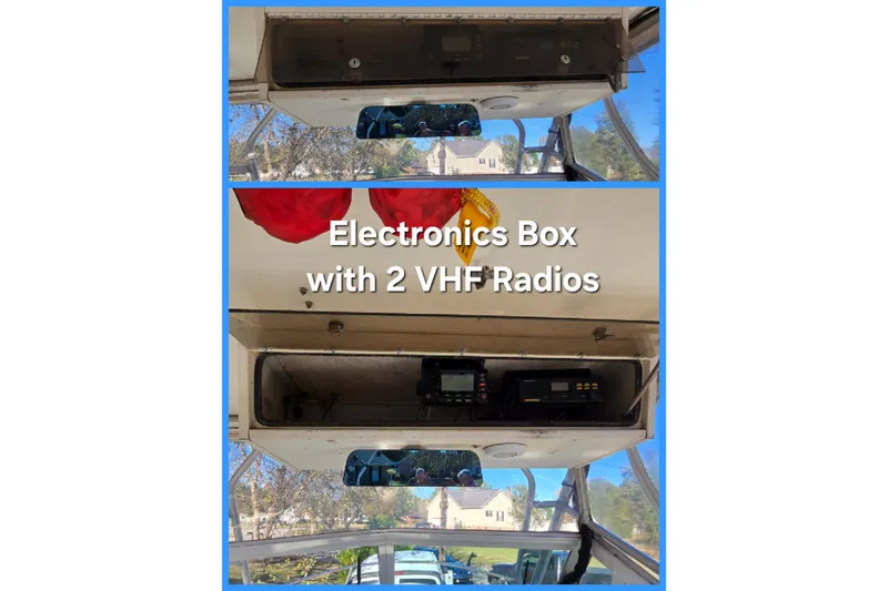 Slide: The Image of 1990 Hydra-Sports 2500WA electronics box with two VHF radios. - 23