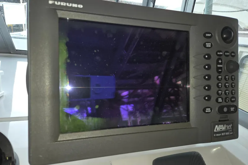 Slide: The Image of Furuno NAVnet marine display on 1998 Mainship Pilot 30 boat dashboard. - 28