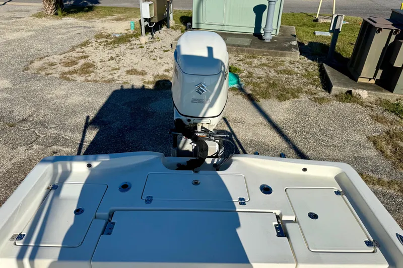 Slide: The Image of 2017 Avenger AV24 boat console with cityscape background. - 22