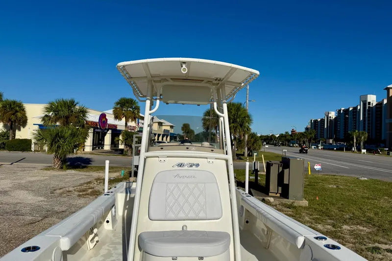 Slide: The Image of Aerial view of 2017 Avenger AV24 boat on textured surface. - 29