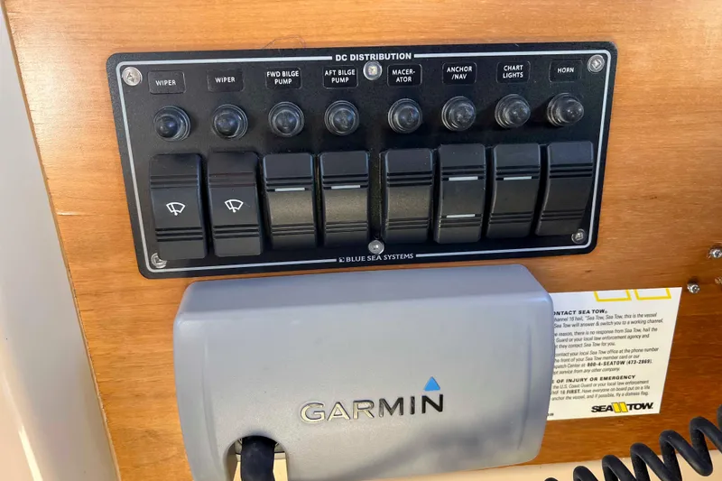 Slide: The Image of Control panel of a 2012 Cutwater 26 boat with Garmin device. - 24