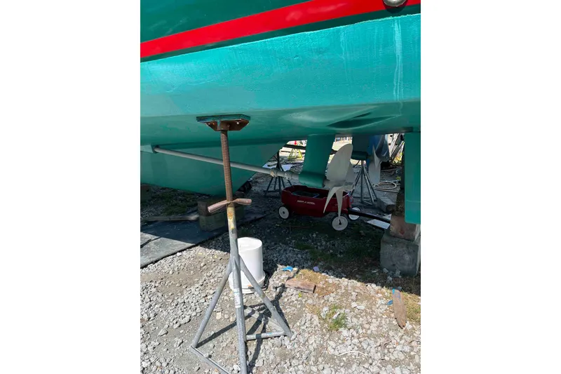 Slide: The Image of Interior view of 1998 Krogen Express 49 yacht with wooden paneling and windows. - 23