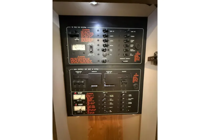 Slide: The Image of Electrical control panel of a 2005 Formula 37 Performance Cruiser boat. - 40