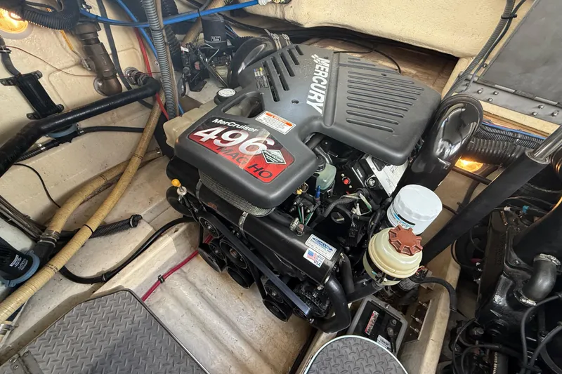 Slide: The Image of Engine compartment of a 2005 Formula 37 Performance Cruiser with MerCruiser 496 MAG HO engine. - 42