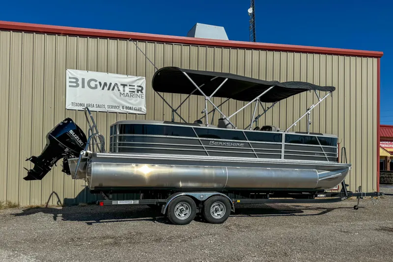 The Image of 2024 Berkshire 24RFX LE pontoon boat on trailer at Big Water Marine. - 1
