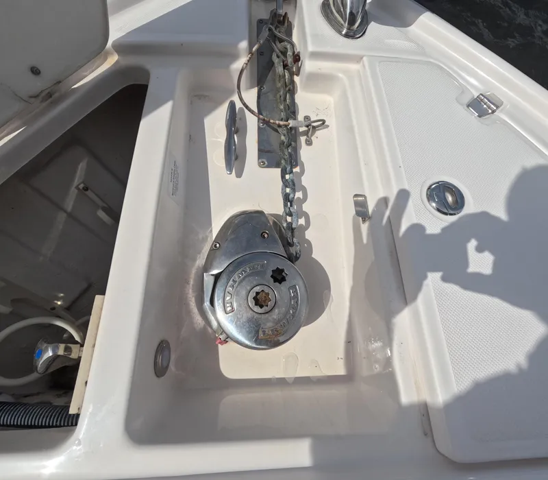 Slide: The Image of Anchor winch on 2015 Regal 35 Sport Coupe boat deck. - 34