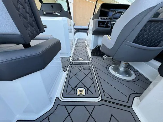 Slide: The Image of Interior of 2023 Cobalt R8 Outboard boat with sleek seating and modern design. - 44