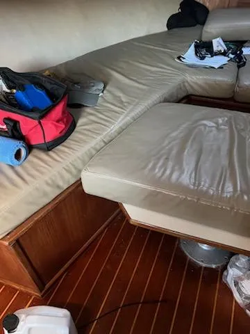 Slide: The Image of Interior of 1998 Albemarle 320 Express Fisherman with seating and gear. - 44