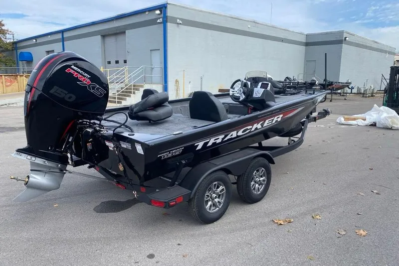 Slide: The Image of 2026 Tracker Pro Team 195 boat with Mercury Pro XS engine on trailer. - 63