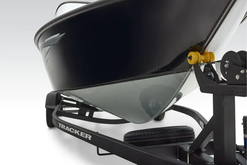Slide: The Image of 2026 Tracker Targa V-19 WT boat side view with model branding. - 13