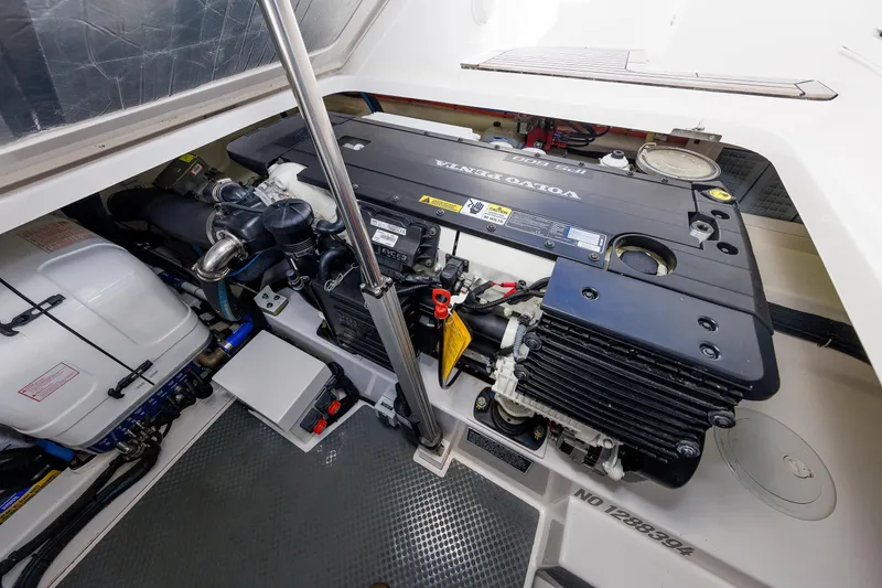 Slide: The Image of Engine room of 2019 Grand Banks 44 Eastbay SX with Volvo Penta engine. - 62