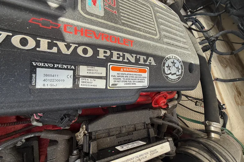 Slide: The Image of Volvo Penta engine in a 2008 Regal 2520 FasDeck boat, featuring Chevrolet branding. - 10