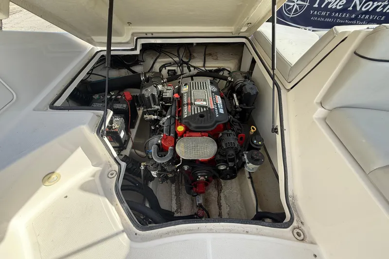 Slide: The Image of Engine compartment of a 2008 Regal 2520 FasDeck boat, showcasing the Volvo Penta engine. - 11