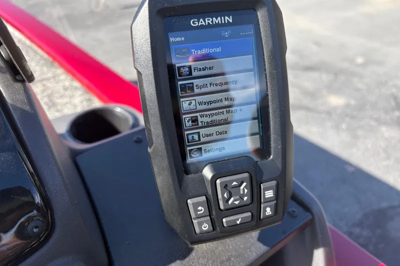 Slide: The Image of Garmin fishfinder on 2024 Bass Tracker Pro Team 170 boat dashboard. - 7
