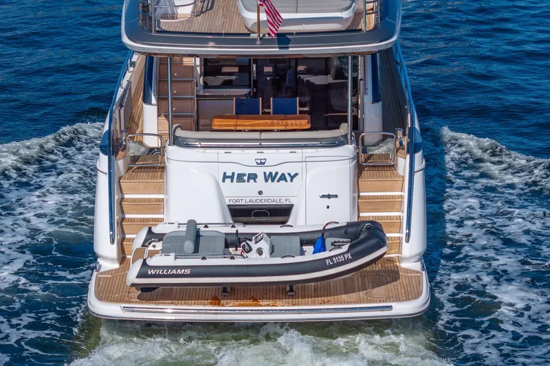 Slide: The Image of 2023 Princess Y72 yacht "Her Way" cruising with tender, Fort Lauderdale. - 15