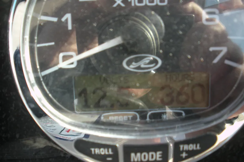 Slide: The Image of Close-up of 2006 Sea Ray 260 Sundancer tachometer displaying 360 hours. - 12