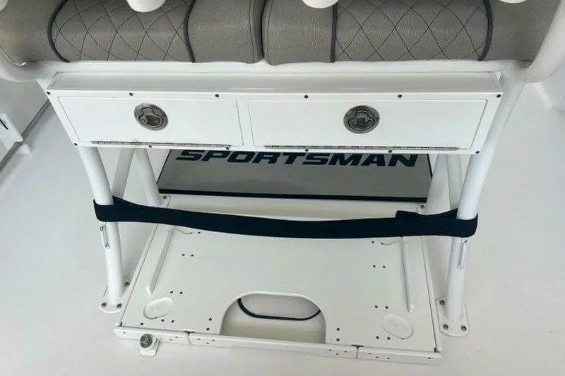 Slide: The Image of 2021 Sportsman Open 232 Center Console boat on trailer, side view. - 48