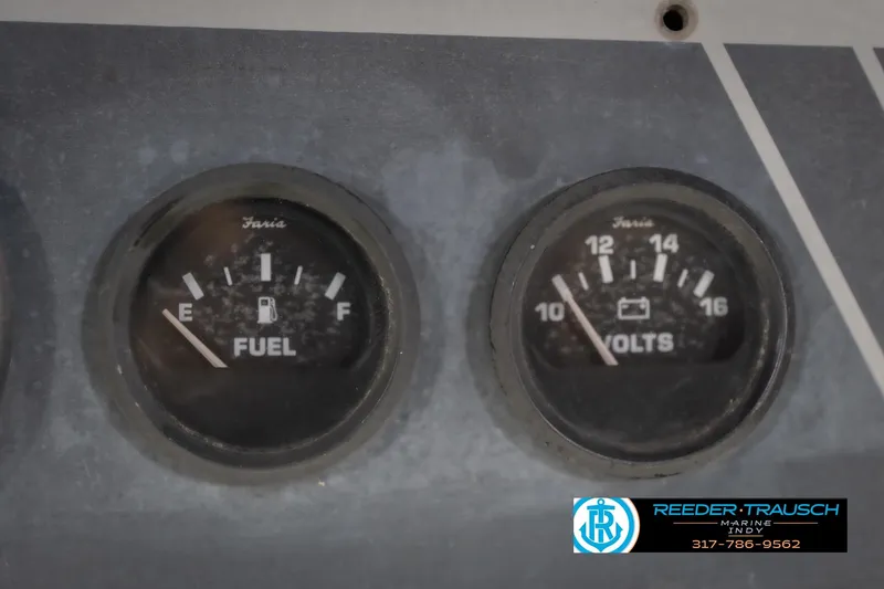 Slide: The Image of Close-up of 1993 Avalon Playbouy Challenger fuel and volt gauges. - 31