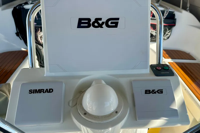 Slide: The Image of Control panel of a 2013 Beneteau Oceanis 37 sailboat with B&G and Simrad equipment. - 19