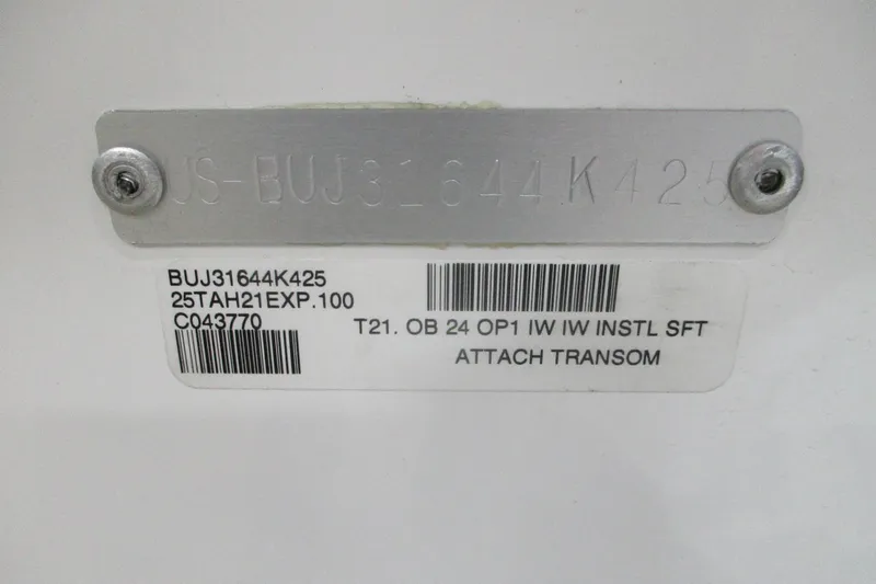 Slide: The Image of 2025 Tahoe T21 identification plate with serial and model numbers. - 9