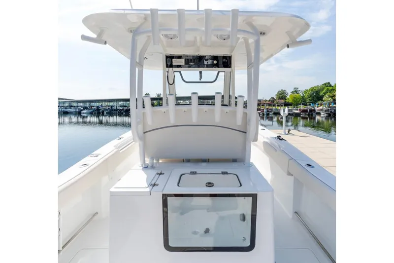 Slide: The Image of Manufacturer Provided Image: 2026 Sea Hunt Gamefish 30 Coffin Box boat interior at marina. - 6