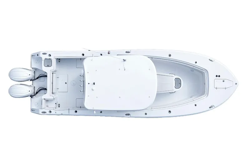 Slide: The Image of Manufacturer Provided Image: 2026 Sea Hunt Gamefish 30 Coffin Box, top view, dual engines, sleek design. - 9