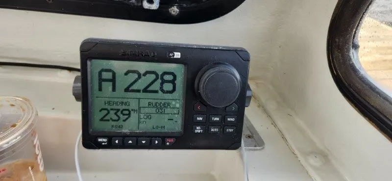 Slide: The Image of Boat navigation system display on a 1990 South Shore 30 Downeast vessel. - 17