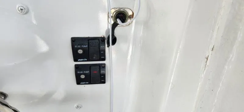 Slide: The Image of Bilge pump switches on 1990 South Shore 30 Downeast boat. - 18