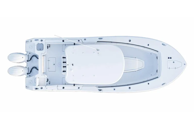 Slide: The Image of Manufacturer Provided Image: Top view of 2026 Sea Hunt Gamefish 27 Coffin Box boat with dual engines. - 11